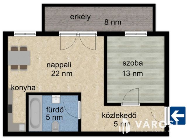 Csinos tégla lakás, autóbeállóval.