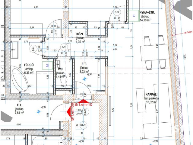 Belvárosban,  kényelmes méretű ,új építésű  lakás eladó