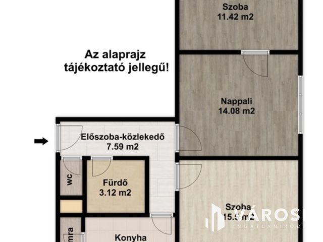 Fiatalos, első emeleti, 3 szobás lakás, egyedi gázfűtéssel